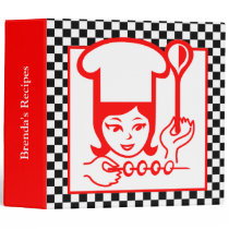 Black, White, & Red Retro Recipe Binder binders