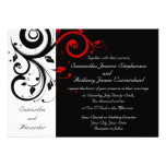 Black/White/Red Reverse Swirl Wedding Invitations invitations