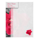Black White Red Rose Custom Letterhead