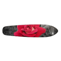 Black White Red Rose Skateboard