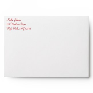 Black, White, Red Snowflakes A7 Envelope for 5x7's envelope