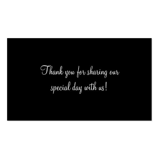 Black, White, Red Snowflakes Wedding Favor Tag Business Card Templates (back side)