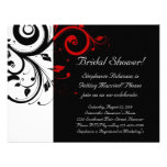 Black, White, Red Swirl Bridal Shower / General invitations