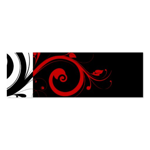 Black/White/Red Swirl Gift Registry Insert Cards Business Card (back side)