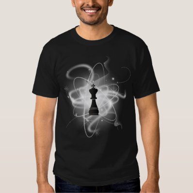 Black & White Retro Atomic Chess Piece - King T-shirt