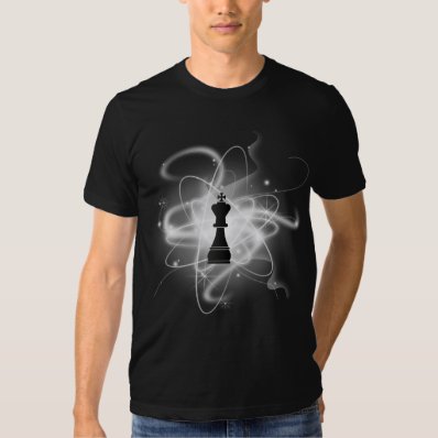 Black & White Retro Atomic Chess Piece - King T-shirts