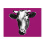Black & White Retro Cow Graphic Postcard
