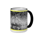 Black & White Retro DiscoBall Mirrors Pattern Coffee Mugs