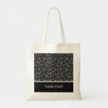 Black & White Retro Floral Pattern bags