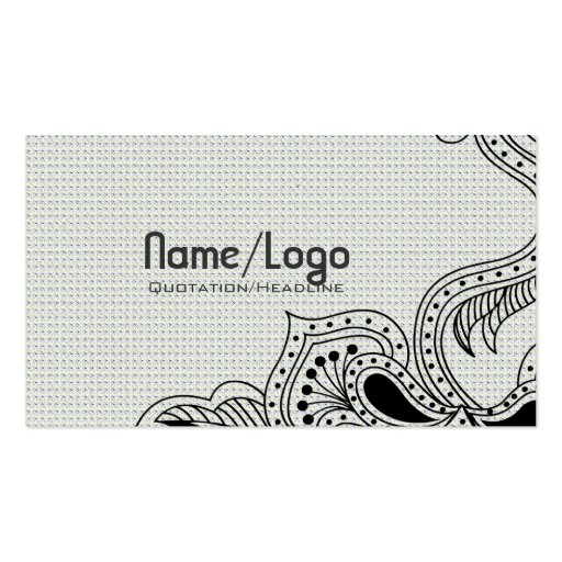 Black & White Retro Flower Design-Template Business Card Templates