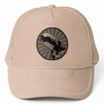 Black & White Retro Microphone Emblem Trucker Hats