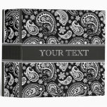 Black & White Retro Paisley Pattern 2 Design binders