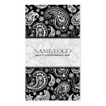 Black & White Retro Paisley Pattern 2 Design business cards