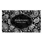 Black & White Retro Paisley Pattern 3 Design business cards