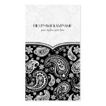 Black & White Retro Paisley Pattern 4 Design business cards