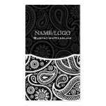 Black & White Retro Paisley Pattern business cards