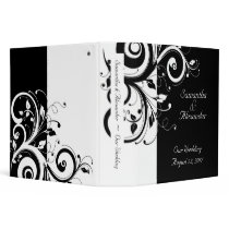 Black + White Reverse Swirl Wedding Binder