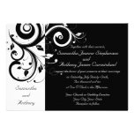 Black + White Reverse Swirl Wedding Invitations