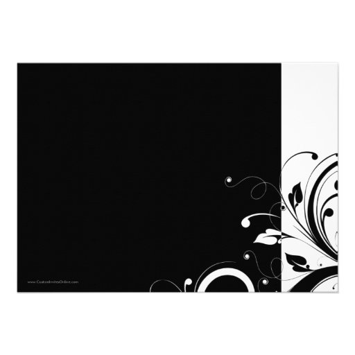 Black + White Reverse Swirl Wedding Invitations