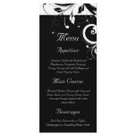 Black + White Reverse Swirl Wedding Menu Rack Card Template