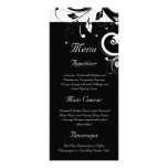 Black + White Reverse Swirl Wedding Menu rack cards