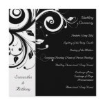 wedding program, black and white wedding, black