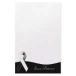 Black & White Ribbon Awareness Personal Stationery
