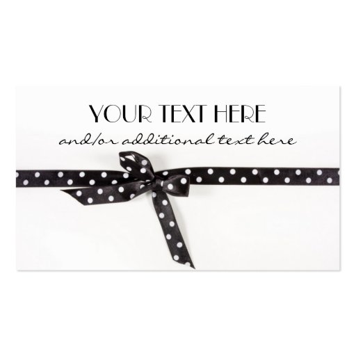 Black & White Ribbon Business Card Template (front side)