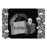 Black & White Romance Skull Spellbook Wedding Personalized Invite
