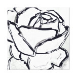 Black White Rose Artistic Lineart Painting Canvas Prints