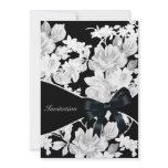 Black White Rose Birthday Party Event Template Personalized Announcement