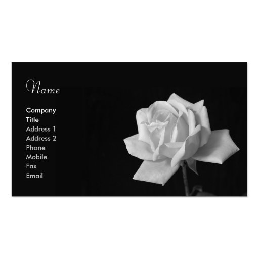 Black & White Rose Business Card