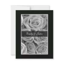 Black & White Rose Save the Date Invitation