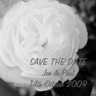 Black & White Rose - Save The Date magnet