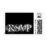 Black White RSVP Wedding Postage Stamp