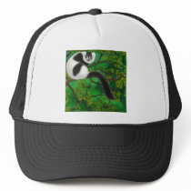Black & White Ruffed Lemur Hat by twopurringcats Black & White Ruffed Lemur Hat