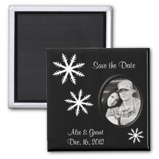 Black & White Save the Date Magnet