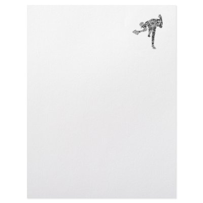 Black & White Scribble Pitcher Custom Letterhead by justsports