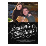 Black/White Script Season's Greetings Photo Card