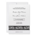 Black & white scroll elegant wedding invitation