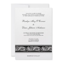 Black & white scroll elegant wedding invitation by FidesDesign Black & white scroll elegant wedding invitation