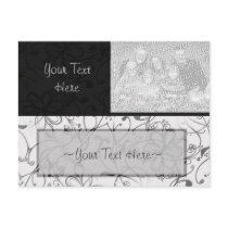 Black & White Scroll Photo Holder postcards