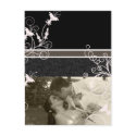 Black & White Scroll Photo Save the Date postcards by partypassion Black & White Scroll Photo Save the Date postcards