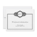 Black white scroll Victorian wedding rsvp response invitation