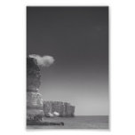 Black & White Sea Against Rocks Portugal Art Photo