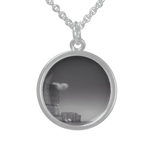 Black & White Sea Against Rocks Portugal Necklaces