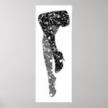 Black white sexy floral pattern legs poster print