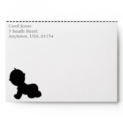 Black & White Silhouette Baby Shower Envelopes by csinvitations