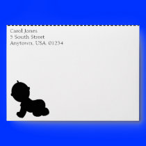 Black & White Silhouette Baby Shower Envelopes