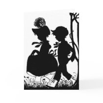 Black & White Silhoutte Children Greeting Card